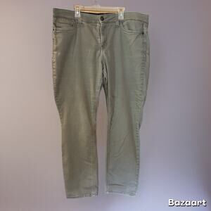 Liz Claiborne Classic Skinny Pants Green/Brown color Women’s 16 Comfort waist